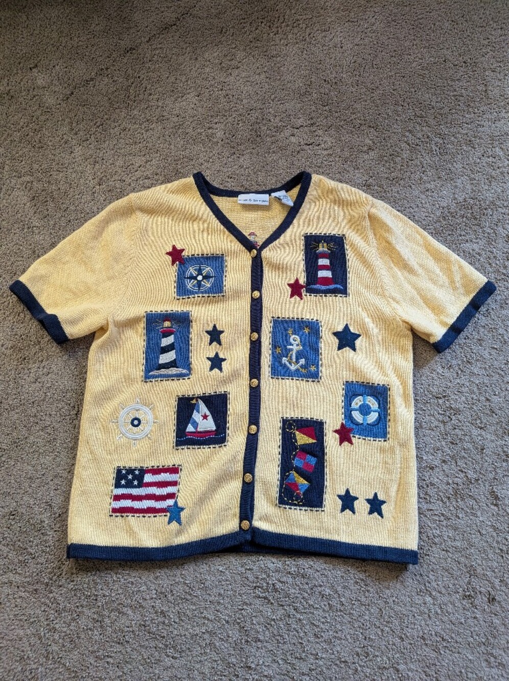 Croft & Barrow Yellow Lighthouse Sweater